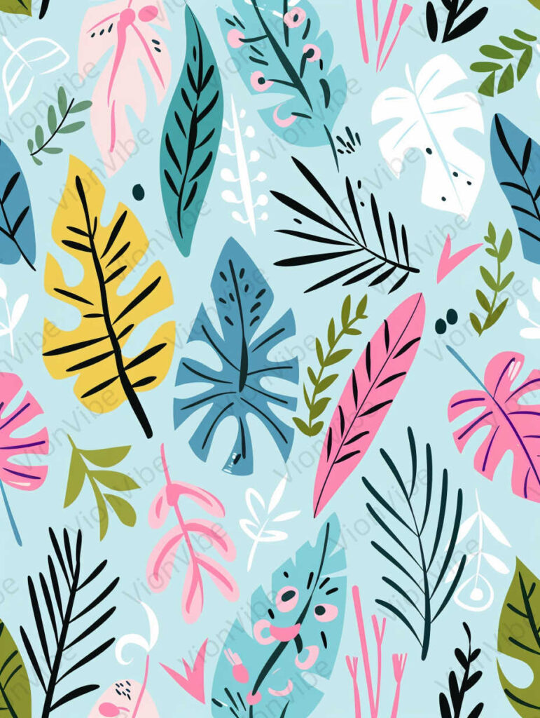 seamless pattern with leaves