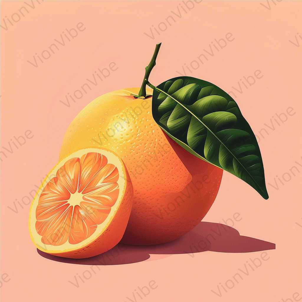 orange with leaves