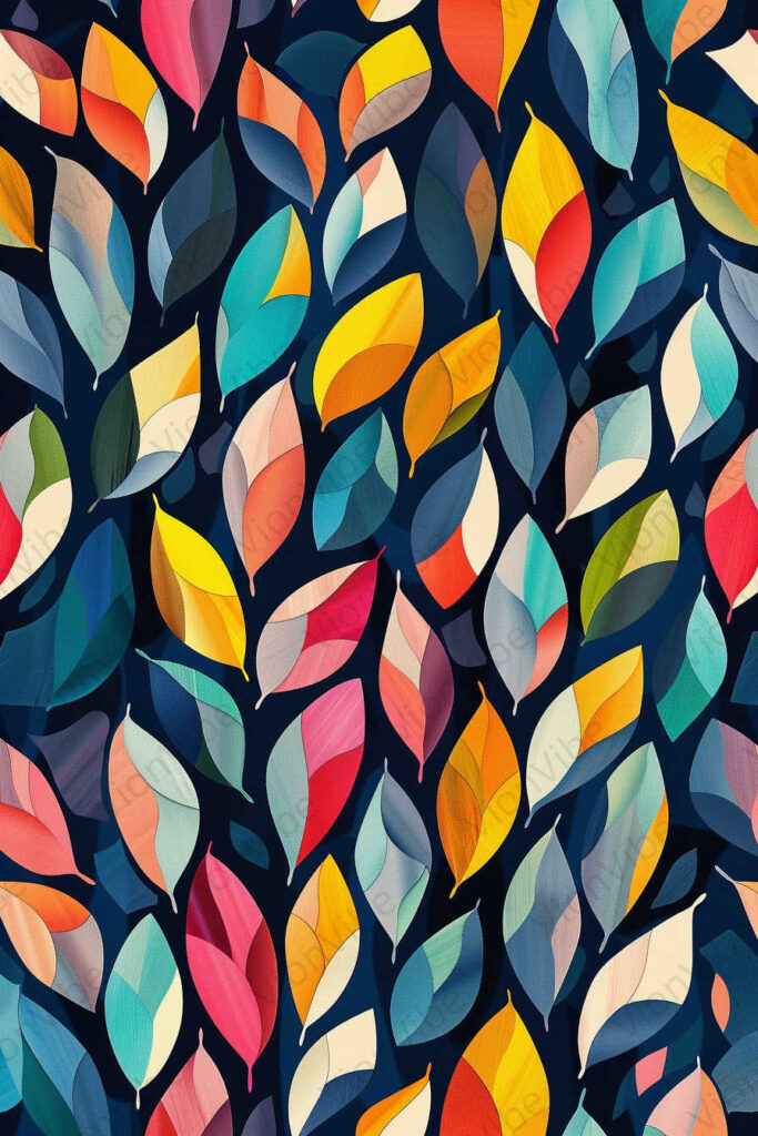 seamless pattern with colorful leaves