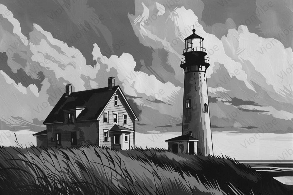 lighthouse on the shore