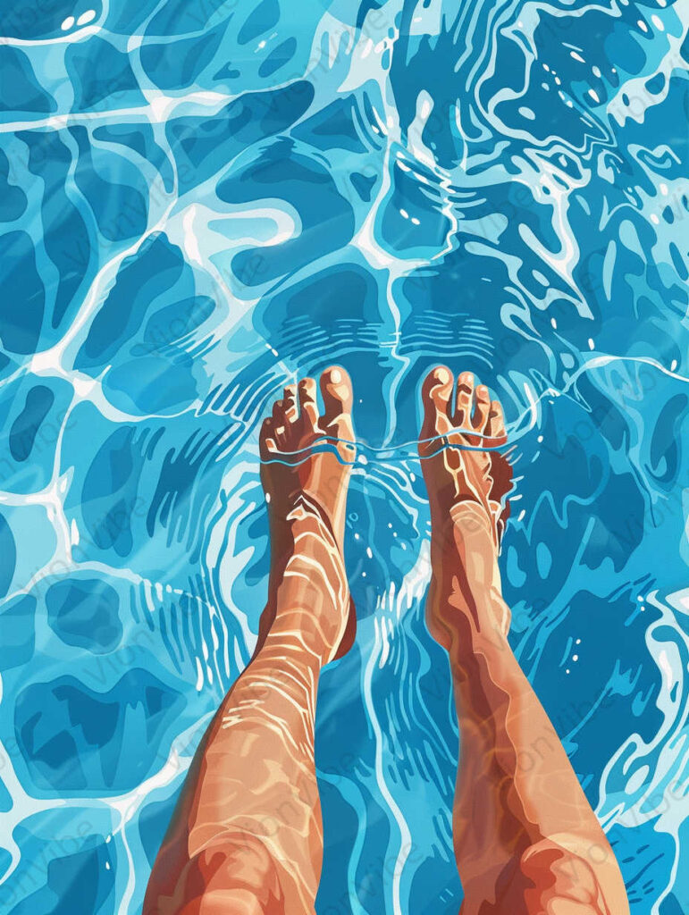 feet in pool