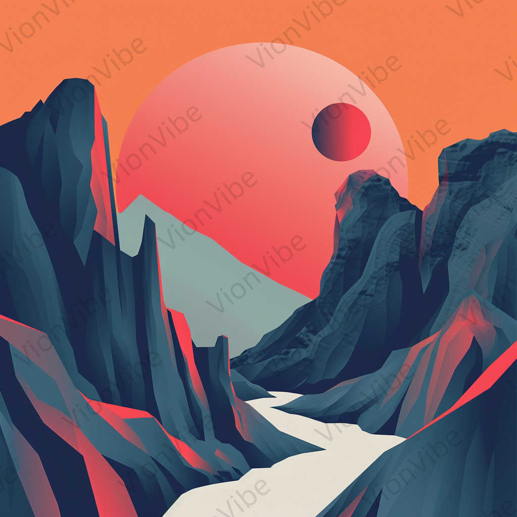 sunset in mountains