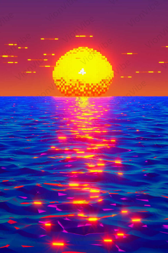 sunset in the sea