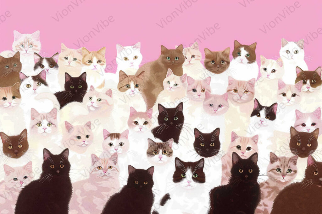 seamless pattern with cats