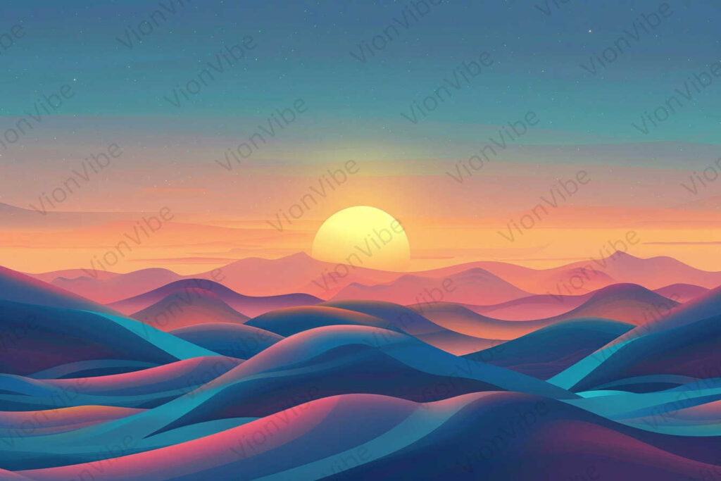 sunset over mountains