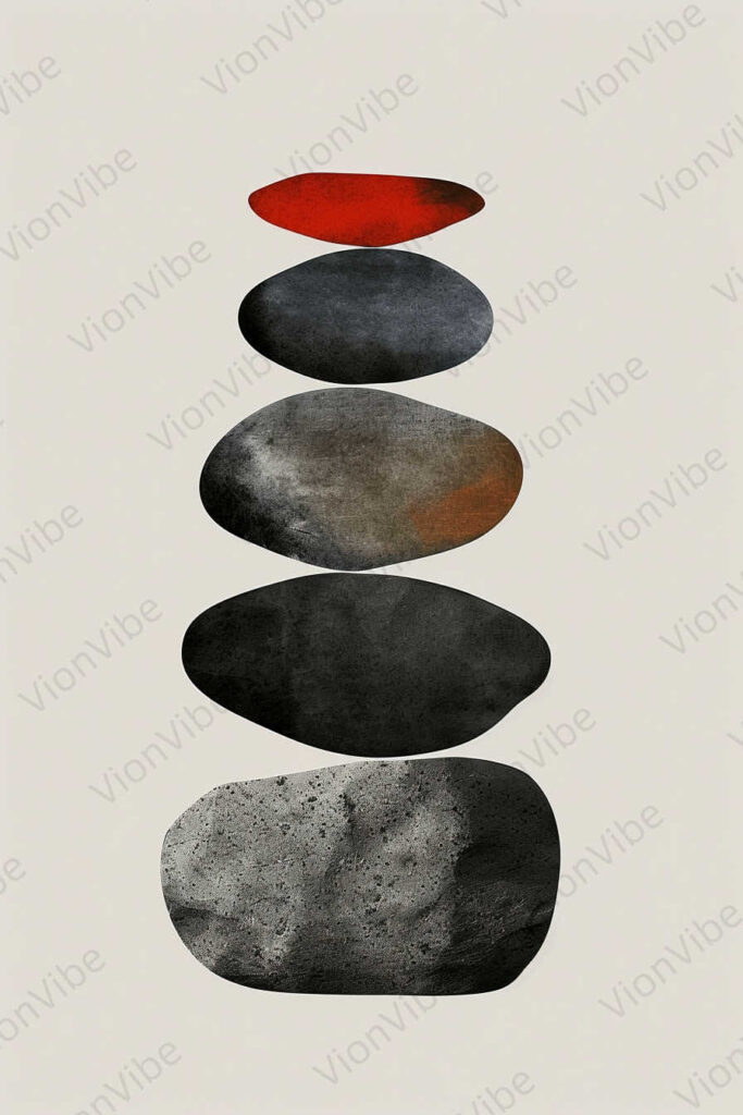 stones on white background