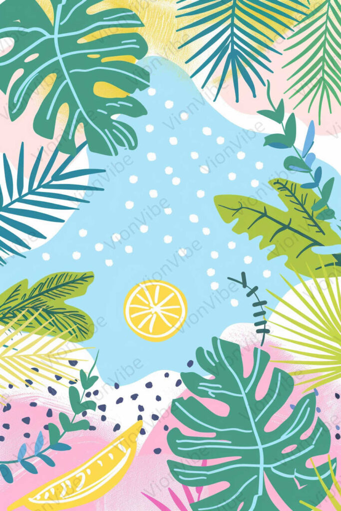 seamless pattern with palm trees