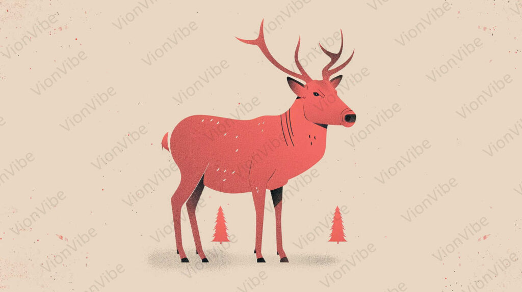 deer with christmas tree