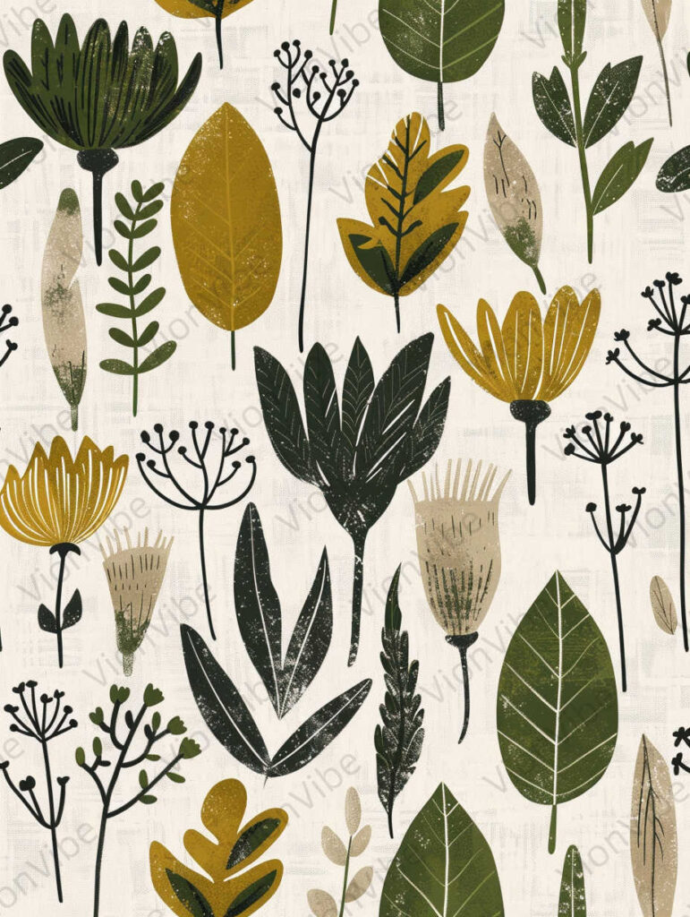 seamless pattern with autumn leaves