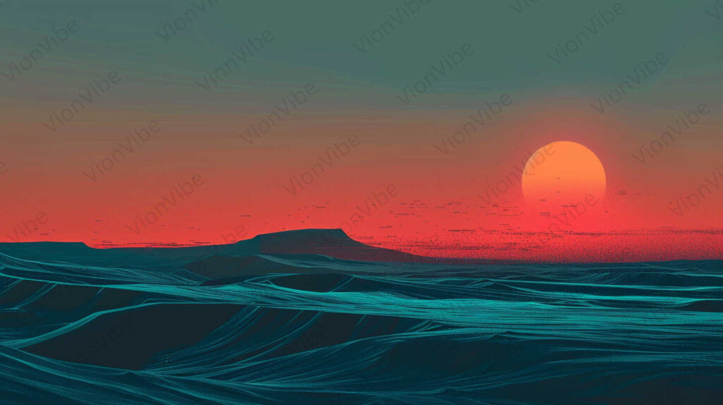 sunset in the sea