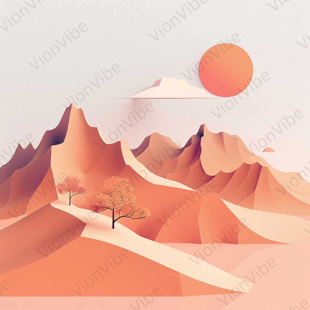 illustration of an landscape with mountains