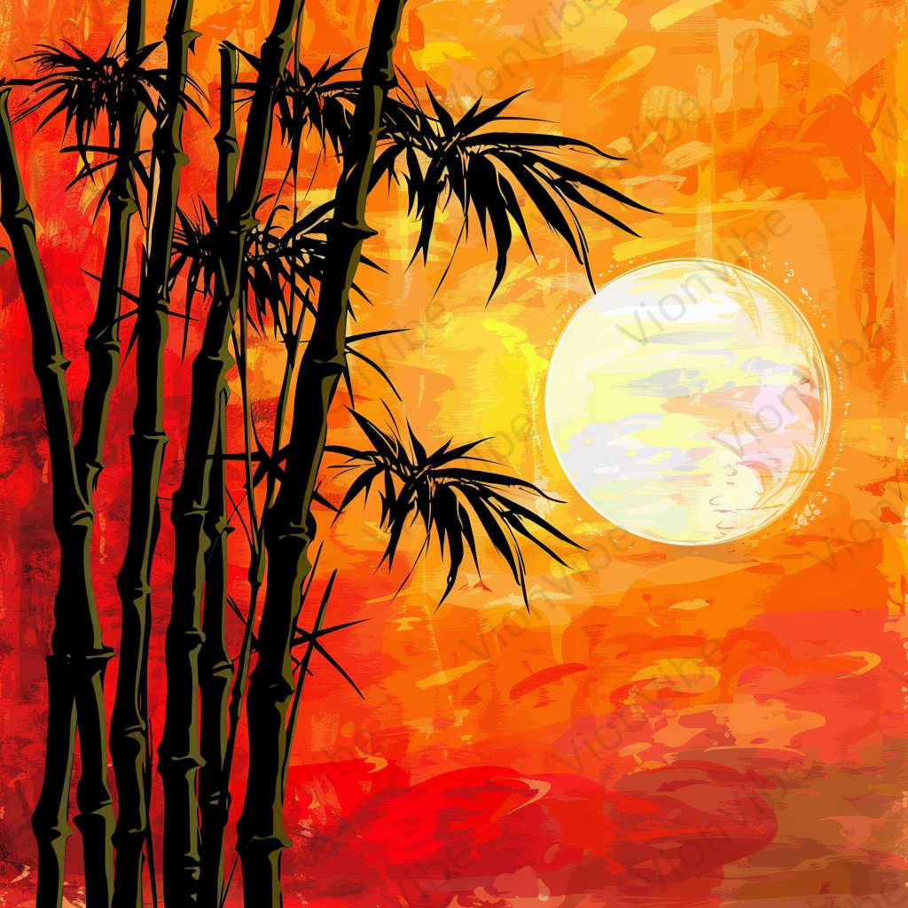 sunset on the bamboo