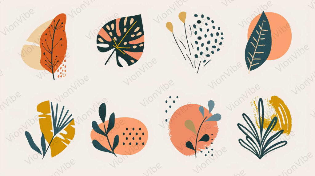 vector set of leaves